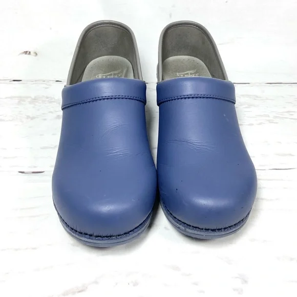 Dansko LT Pro Clogs Women’s Size 41 US 10.5-11 Blue Smooth Leather. - Picture 5 of 12